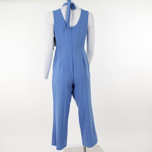INC Womens Light Blue Stretch Wide-leg Sleeveless Mock Cropped Jumpsuit - Picture 4 of 5